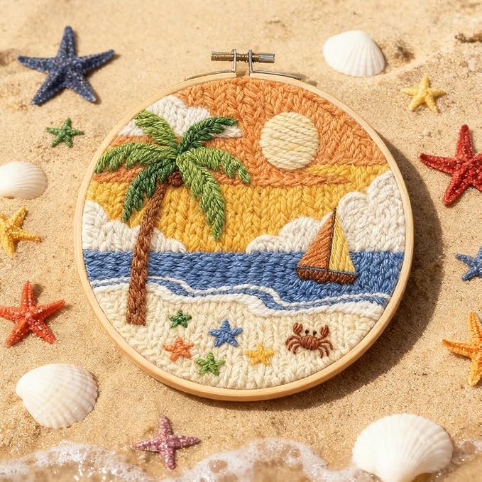 INFUNLY Sea Beach Punch Needle Kits - Image 6