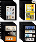 Elsjoy 20 Sheets 40 Pages Stamp Album Pages, 9-Hole Stamp Collection Inserts by Elsjoy