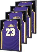 Jersey Frame Display Case 4 Pack, Large Lockable Shadow Box Sports Jersey Frame by Zmiky