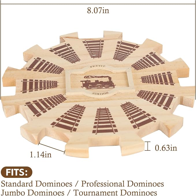 Mexican Train Dominoes Wooden Hub- Premium Pine - Image 3