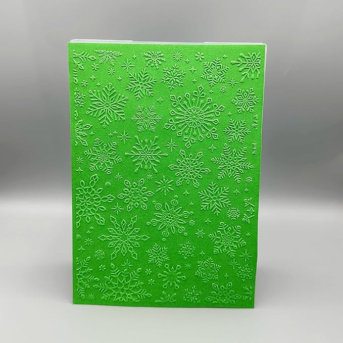 3D Plastic Embossing Folder Template Christmas Diverse Snowflakes Texture 5x7 - Image 2