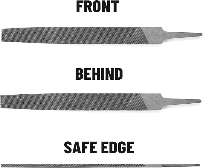 8" Flat Medium Cut File, Double Cut Teeth, Made of High Carbon Steel, Single Hand File Without Handle, Suitable for Shaping Metal, Wood, etc.