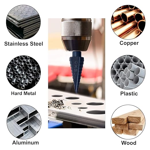 M35 Step Drill Bit Set,1/8" to 7/8" 25-Steps, Cobalt Bits, Heavy Duty for Stainless Steel, Hard Steel, Aluminum, Wood,2pcs.Co35A2_Co35A3