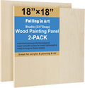 Falling in Art 2 Pack 18x18 Unfinished Birch Wood Panels Kit by FallinginArt