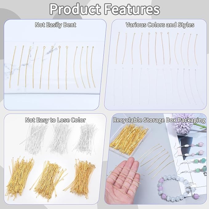 210 Pcs 70mm/2.76 Inch 21 Gauge Eye Pins - Image 4