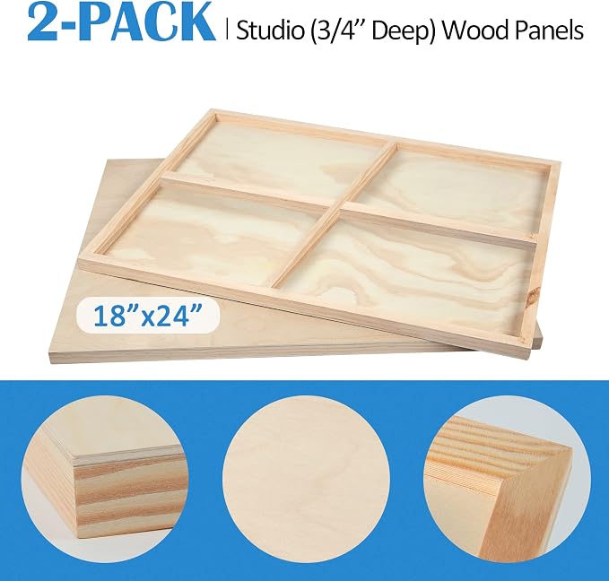 Falling in Art 2 Pack 18x24 Unfinished Birch Wood Panels Kit - Image 5