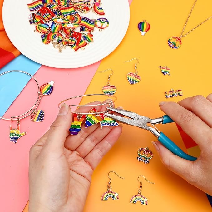SANNIX 350Pcs Rainbow Charms for Jewelry Making - Image 5
