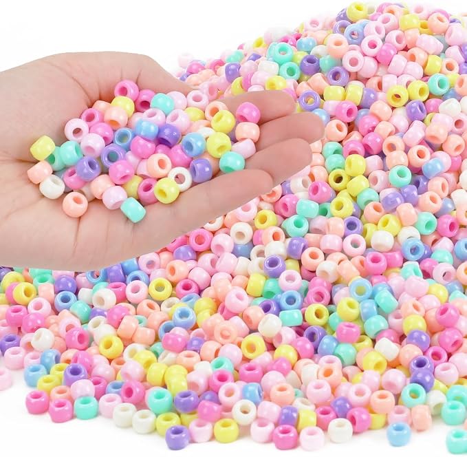 IOOLEEM 4000pcs Macaron Candy Colors Pony Beads, Beads by IOOLEEM