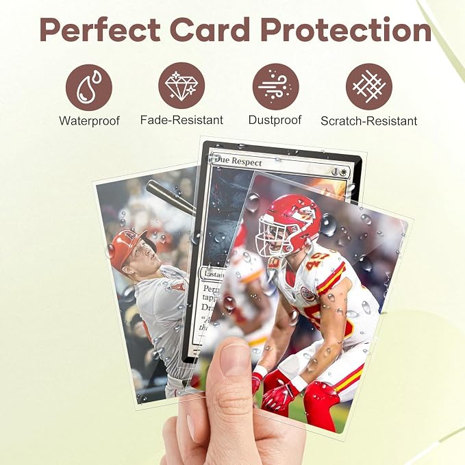 5000 Counts Card Sleeves, Baseball Card Sleeves, Soft Trading Cards Sleeve Fit - Image 3
