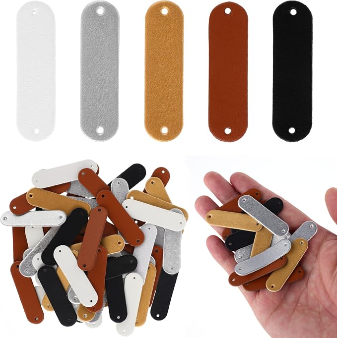 60pcs Handmade PU Leather Tags by Sliverdew