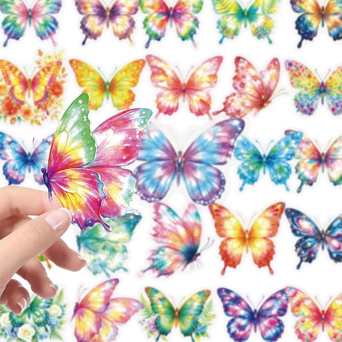 50Pcs Butterflys Sticker Realistic Transparent Butterfly Stickers - Image 6
