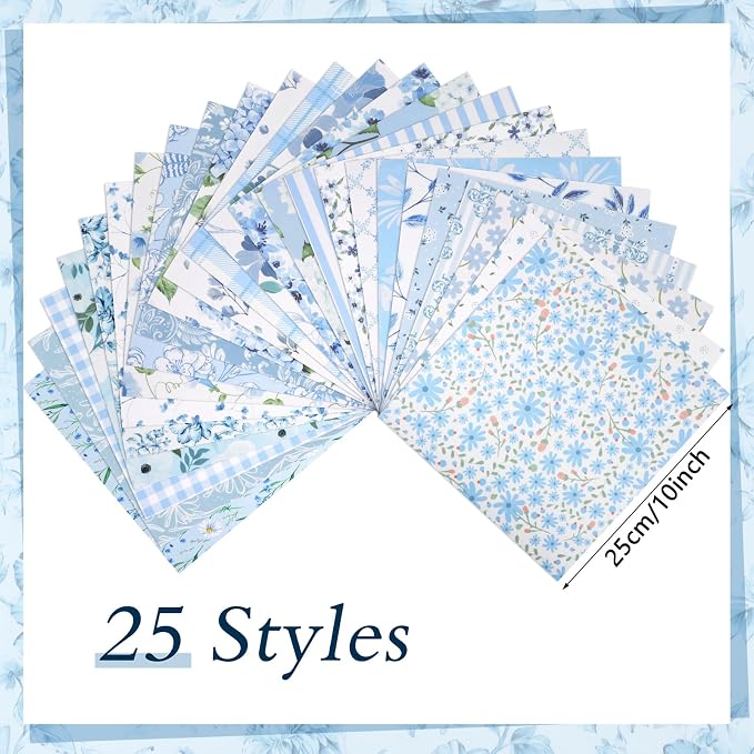 25 Pcs Blue Quilting Fabric Scraps - Image 3