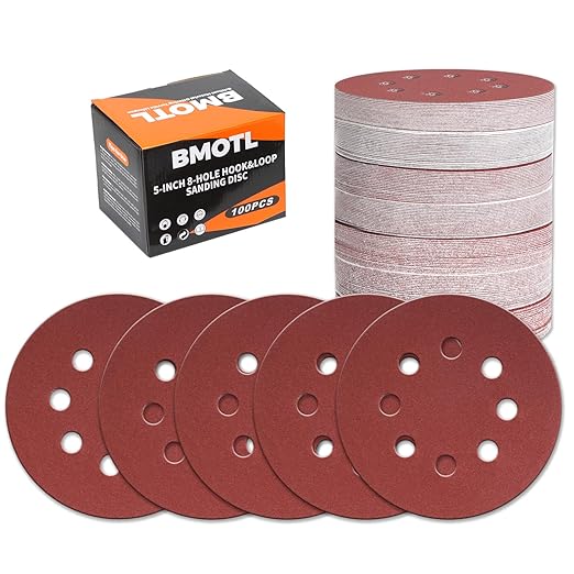 100Pcs 400 Grit Sanding Discs 5 Inch 8 Hole: Woodworking/Metalworking Round Fine Hook and Loop Sandpaper for Random Orbital Sander