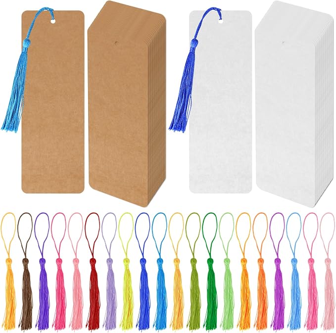 MIDELONG 40 Pcs Kraft Paper Blank Bookmarks by MIDELONG