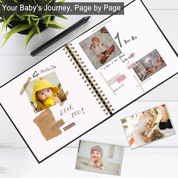 8 x 8 Inch Scrapbook Photo Album, Hardcover Kraft White Pages Arch Window Photo - Image 2