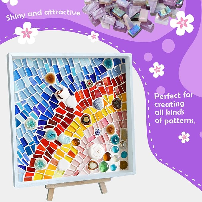 LITMIND Purple Mixed Irregular Glass Mosaic Tiles - Image 3