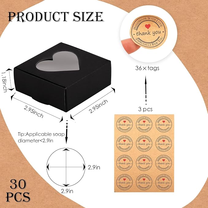 Moukiween 30 PCS Black Soap Boxes - Image 2