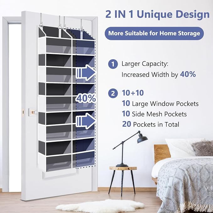 Heavy Duty Over The Door Organizer 5 Tiers, Extra Large Behind Door Storage of - Image 3