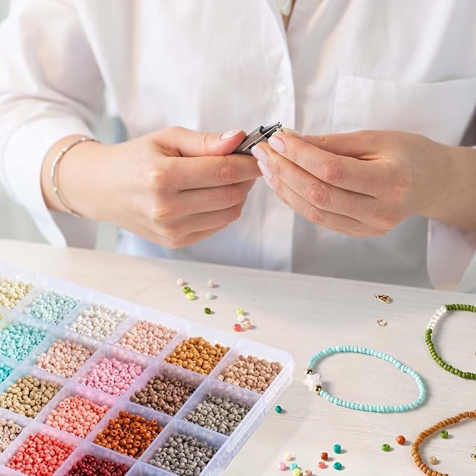 TEXGIZRLY 3mm Seed Beads for Jewelry Making Bracelet Making Kit Adults | 24 - Image 4