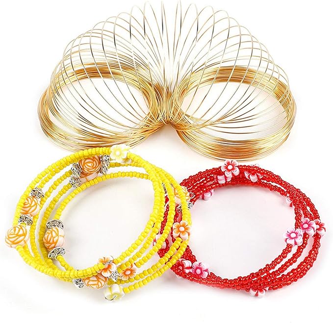 500 Loops Jewelry Wire Memory Beading Wire Steel Memory Wire Cuff Bangle - Image 5