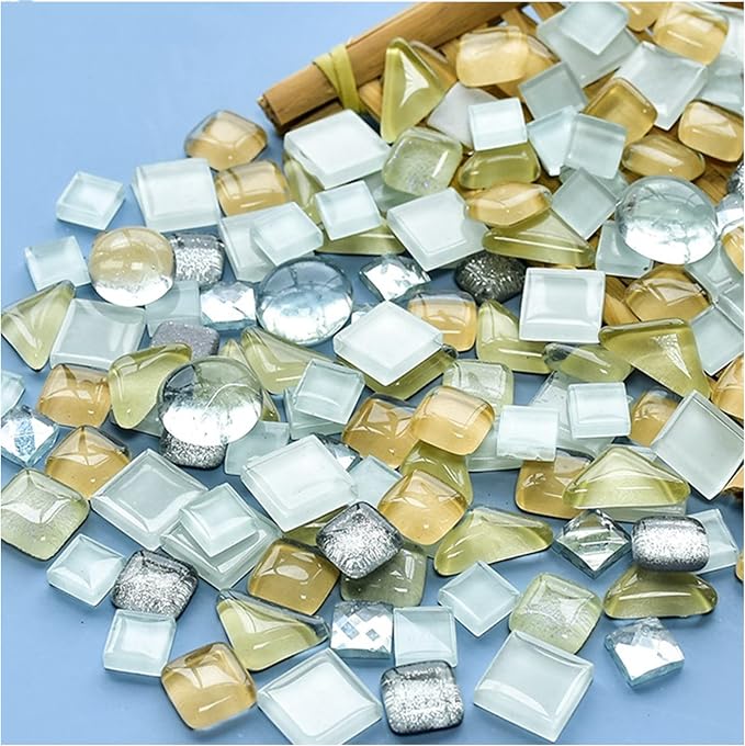 500g Mixed Color Irregular Crystal Mosaic Tiles, Tiny Mosaic Tile DIY Hobbies by BTMIEY