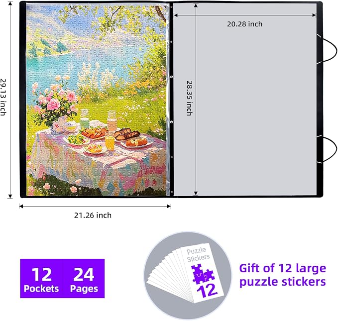 Puzzle Storage Folder Keeper Case, Portable Puzzles Organizer Accessory - Image 2