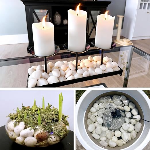 10 lb Natural Polished White Pebbles, 1-2 Inch Decorative White Rocks - Image 7