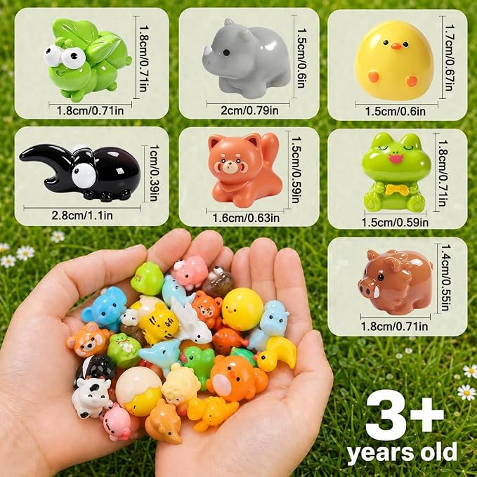 DIYDEC 85pcs Mini Resin Animal, Miniature Figures to Hide Little Tiny Resin - Image 2