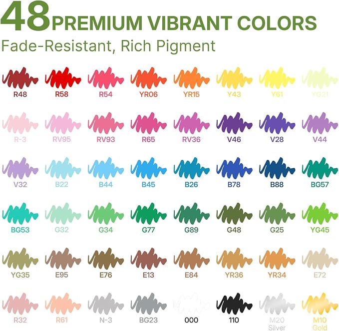 WUO 48 Colors Acrylic Paint Markers, Acrylic Paint Pens and Acrylic Markers - Image 2