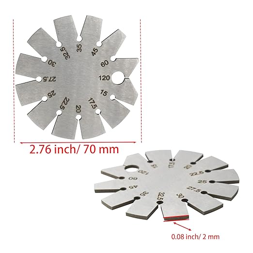 3 PCS Brushed Silver 15-120 Degree Bevel Gauge, Stainless Steel Axe Angle Gauge Round Shape