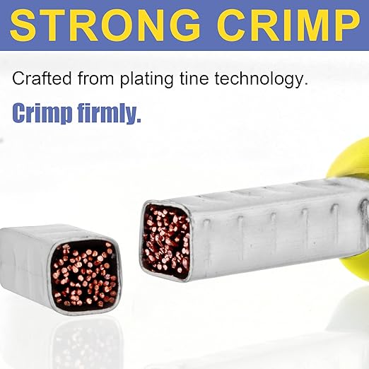 haisstronica 1000PCS Wire Ferrules Connectors,Yellow AWG16 Wire End Ferrule Terminals,Crimp Pin Cord End Terminals