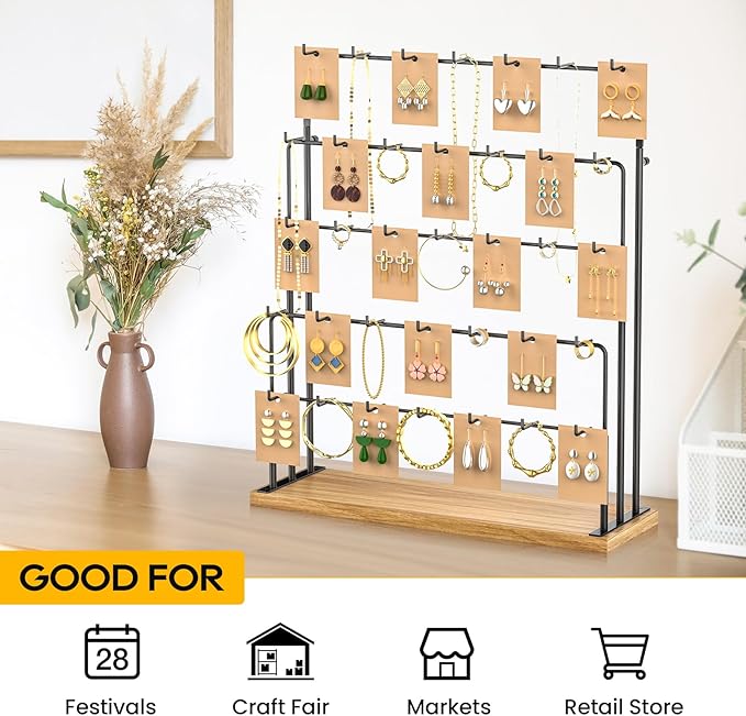 ORLESS Jewelry Display for Vendors, Earring Display Stand for Selling, Necklace - Image 5