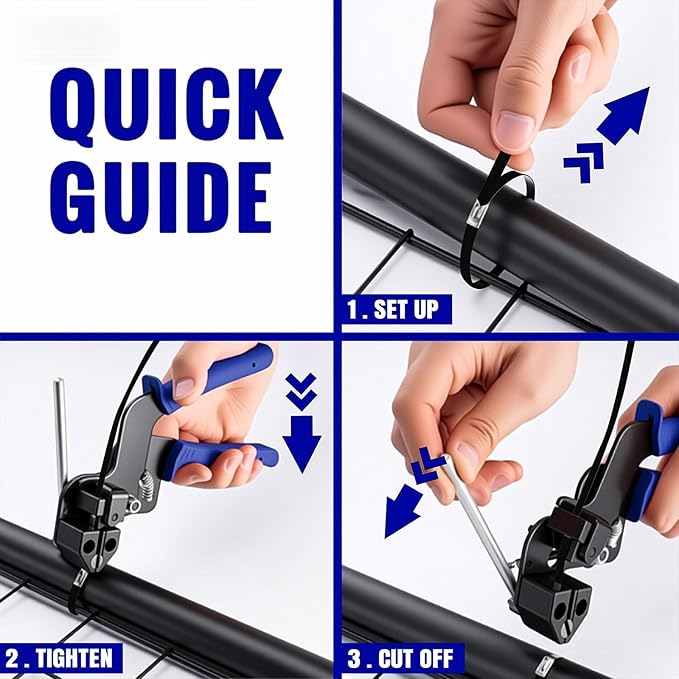 Metal Zip Ties Black & Stainless Steel Cable Tie Gun, for Fastening and Cutting Stainless Steel Zip Ties, 150pcs (8" 11.8" 15.75") fence ties for Chain Link Fence, Chicken Coop