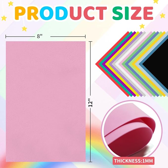 biguphate 60 Pack EVA Foam Sheets, 12 x 8 Inch, 1mm Thick - Image 2