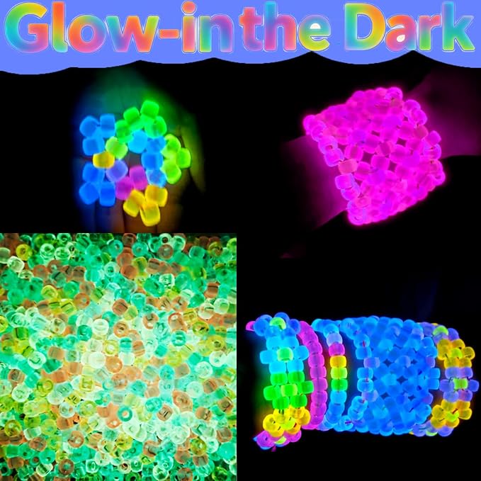 4500Pcs Glow in The Dark Pony Beads Bulk, 30 Colors Rainbow Kandi Bead - Image 2