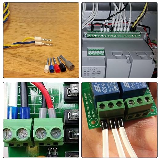 800PCS Wire Ferrules, Sopoby Insulated Ferrule Crimp Pin Terminal Kit for Electrical Projects, AWG 24-10, 8 Sizes