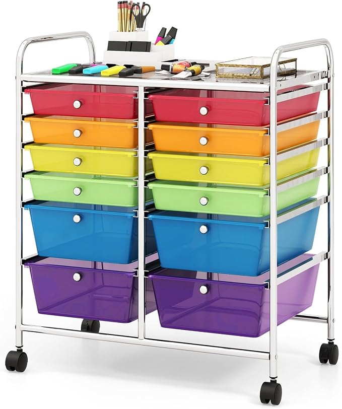 BECOMFORT 12-Drawer Rolling Cart by BECOMFORT