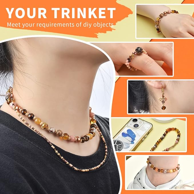 Craft Crystal Beads Jewelry Making Kit, Shade Brown Beads Including 8 Types of - Image 6