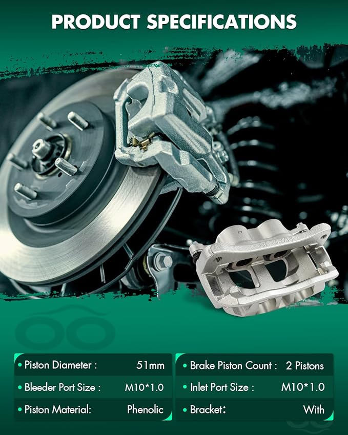SCITOO 18B5211 18B5210 Rear Left & Right Disc Brake Calipers Assembly w/Bracket For Dodge For Ram 3500 2009-2010,For Ram For 3500 2011-2018,For Ram For 4000 2012-2016