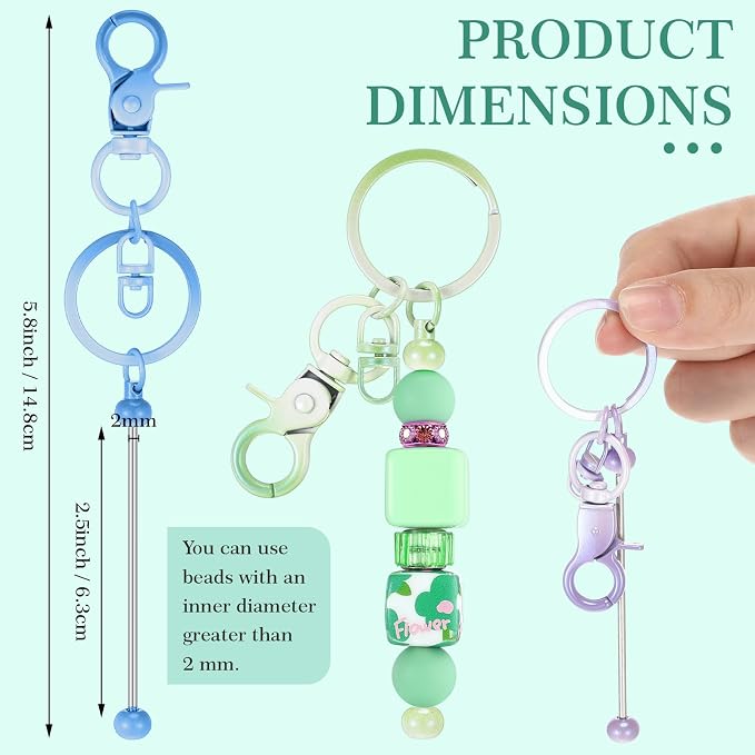 Tondiamo 24 Pcs Beadable Keychain Bars Bulk Beads - Image 4
