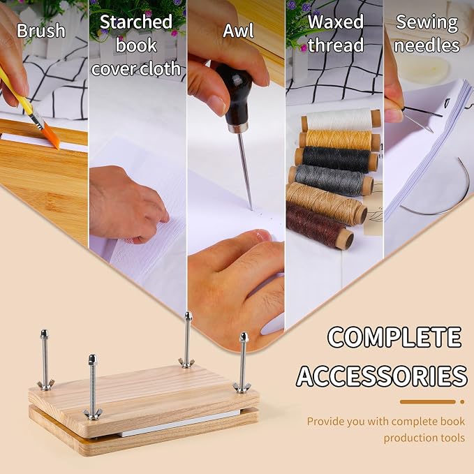 JUPEAN Book Binding Kits, Book Binding Press, 7.9”x11.6”, Books Making Kit - Image 5