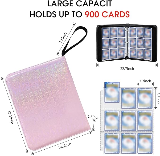 Sparkly Trading Card Binder 9-Pocket Zippered - Image 2