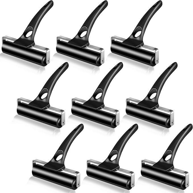 Frienda 9 Pack 4.7 Inch Rubber Brayer Rollers, Bulk Hard Rubber Rollers Tool by Frienda