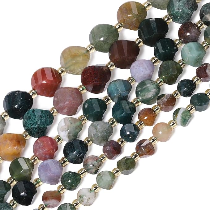 34pcs Natural Indian Agate Stone Beads - Image 6
