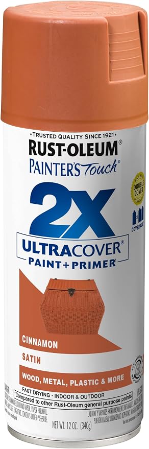 Rust-Oleum Painter's Touch 2X Ultra Cover Spray Paint, Satin Cinnamon | Indoor by Rust-Oleum