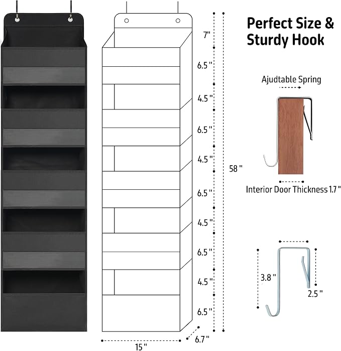 TYMENSH Black Over Door Organizer - Image 2