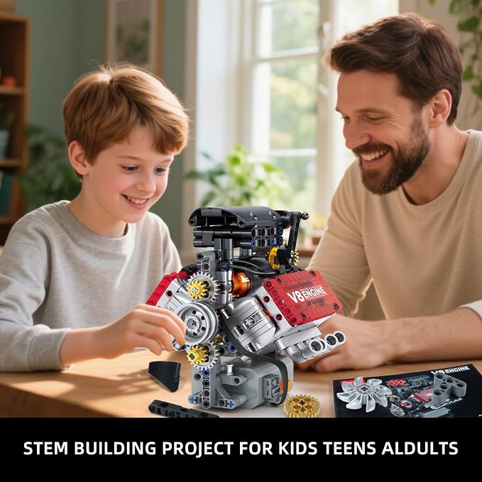 WINGIFT V8 Engine Building Set, V8 Engine Model kit that Run, Build Your Own - Image 3