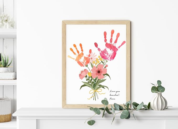 TwoDays Flower Bouquet Handprint Art Craft DIY Kit, Unique Gifts - Image 6