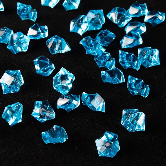 250 PCS Blue Fake Ice, 0.62x0.86 Inch, 1.1 lbs Acrylic Crystal Gemstones - Image 2