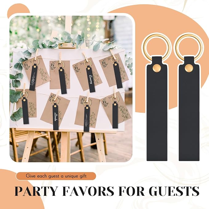Wavyknot 100 Pcs PU Leather Keychain Blanks Bulk Laser Engraving Blanks - Image 5